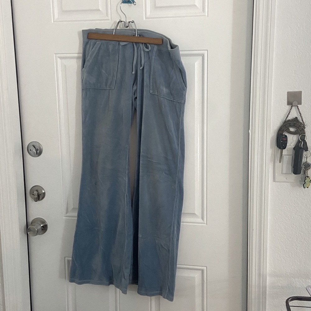 Juicy couture, light, blue velour joggers
